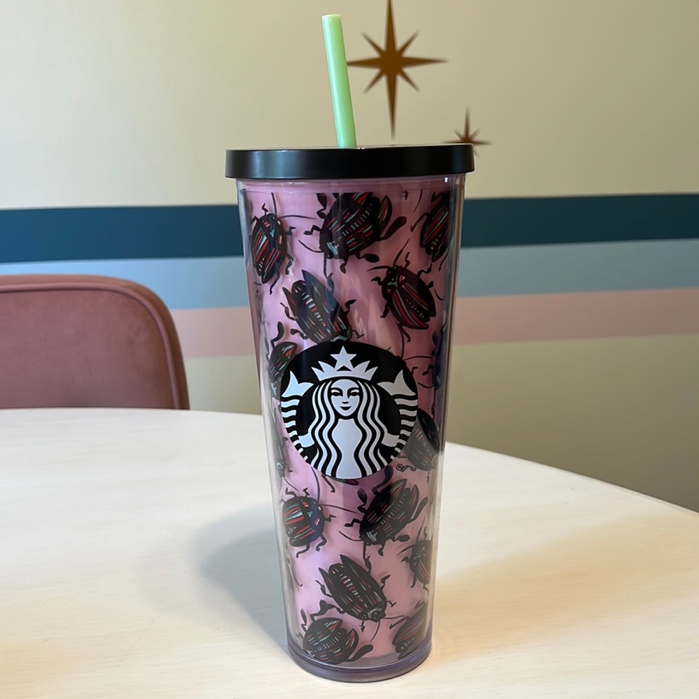 24oz Venti Starbucks Tumbler - RARE 2017 Pink Beetle